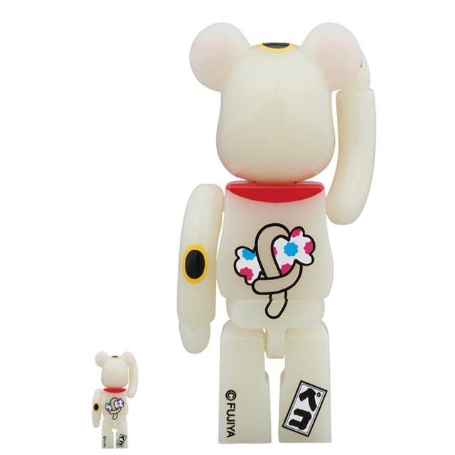 MEDICOM TOY(メディコムトイ)のBE@RBRICK 招き猫 ペコちゃん 蓄光 100％ ＆ 400% エンタメ/ホビーのフィギュア(その他)の商品写真