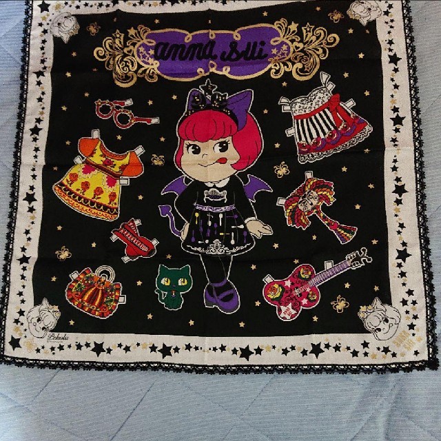 ANNA SUI(アナスイ)のANNA SUI アナスイ コラボ 入手困難大人気完売品！ペコラちゃん ハンカチ レディースのファッション小物(ハンカチ)の商品写真