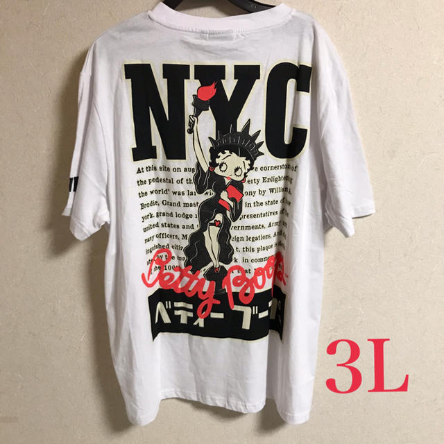 新品 メンズ べティちゃん ベティーブープ Tシャツ ホワイト 3L ビッグT メンズのトップス(Tシャツ/カットソー(半袖/袖なし))の商品写真