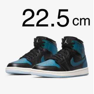 ナイキ(NIKE)のNIKE WMNS AIR JORDAN 1 MID - BLACK/PALE (スニーカー)