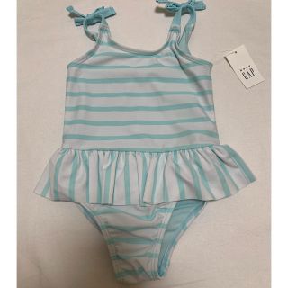 ベビーギャップ(babyGAP)の新品 定価3200円 ベビーギャップ  ボーダー ワンピース 水着 90 UV(水着)