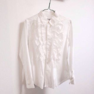 コムデギャルソン(COMME des GARCONS)のコムデギャルソンの白フリルシャツ(Tシャツ(長袖/七分))