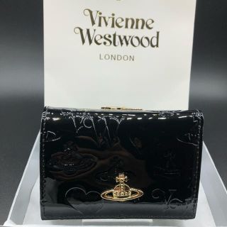 ヴィヴィアンウエストウッド(Vivienne Westwood)の【新品・正規品】ヴィヴィアンウエストウッド 折り財布 黒 110 エナメル(財布)