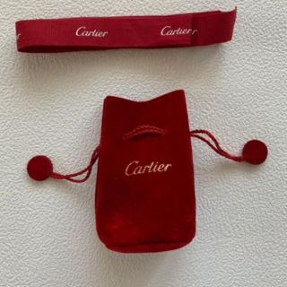 カルティエ(Cartier)の【美品】カルティエ アクセサリー ポーチ 巾着袋 リボン付き(その他)