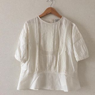 シャンブルドゥシャーム(chambre de charme)のchambre de charme◎五分袖刺繍ブラウス◎(シャツ/ブラウス(半袖/袖なし))