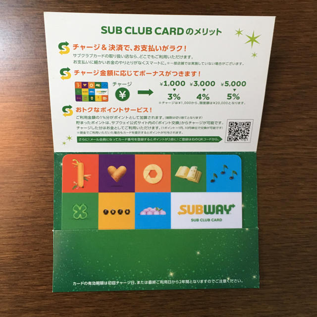 サブウェイ(SUBWAY)サブクラブカード1000円分 チケットの優待券/割引券(フード/ドリンク券)の商品写真