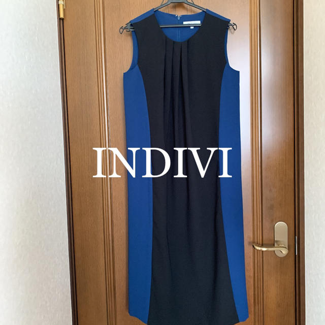 INDIVI(インディヴィ)のINDIVI バイカラーワンピース レディースのワンピース(ひざ丈ワンピース)の商品写真