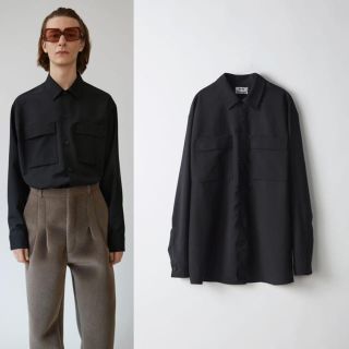 アクネ(ACNE)の【Acne Studios】ミニマルミリタリーシャツ ブラック(シャツ)