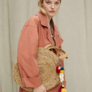 ザラ(ZARA)のザラ ラフィア ラウンド バッグ かご カゴ zara  (かごバッグ/ストローバッグ)