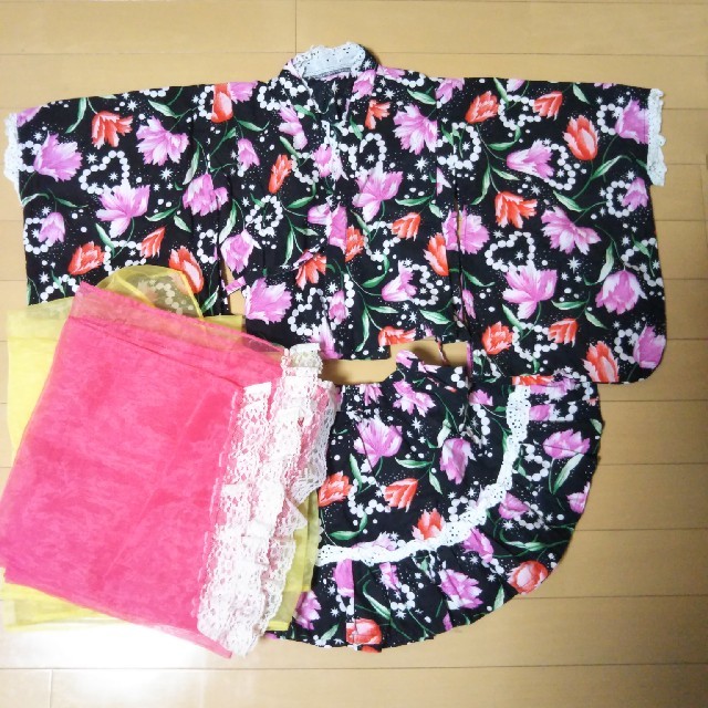 浴衣　ゆかた　100cm　 キッズ/ベビー/マタニティのキッズ服女の子用(90cm~)(甚平/浴衣)の商品写真