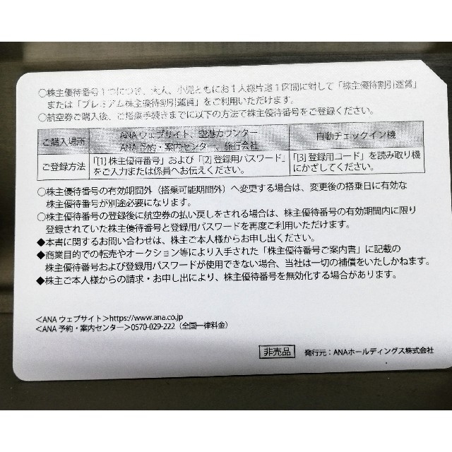 ANA 株主優待　4枚セット　2019年11月30日まで！ チケットの優待券/割引券(その他)の商品写真