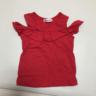 ナルミヤ インターナショナル(NARUMIYA INTERNATIONAL)のスリップスラップ オフショル Tシャツ 赤(Tシャツ/カットソー)