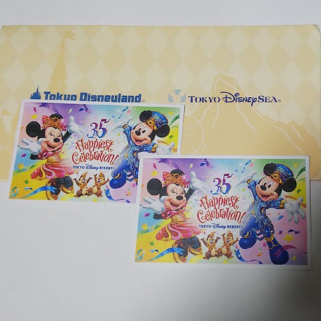 Disney(ディズニー)のディズニーパスポート 大人・小人各１枚の２枚セット チケットの施設利用券(遊園地/テーマパーク)の商品写真