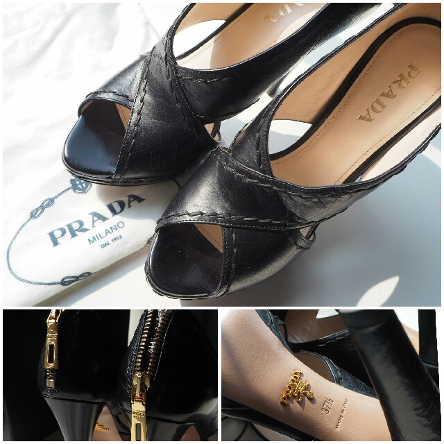 PRADA サンダル 37ハーフ ブラック | orinocoorigen.com