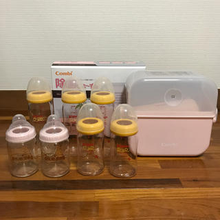 コンビ(combi)のコンビ 除菌じょーず ピンク ピジョン 哺乳瓶 母乳実感 母乳相談室 7本(哺乳ビン用消毒/衛生ケース)