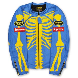 Supreme(レザージャケット ・ ブルー・ネイビー/青色系)の Supreme(レザージャケット ・ ブルー・ネイビー/青色系)の