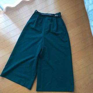 イング(INGNI)のINGNIワイドパンツ グリーン ベルト付き 新品(カジュアルパンツ)