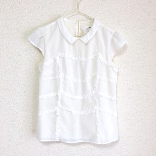 トッカ(TOCCA)の美品☆ TOCCA ブラウス ホワイト レース 0 SS フリル トッカ ☆(シャツ/ブラウス(半袖/袖なし))