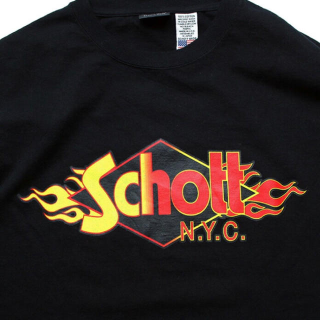 schott(ショット)のSchott ロンt フレイムロゴ メンズのトップス(Tシャツ/カットソー(七分/長袖))の商品写真
