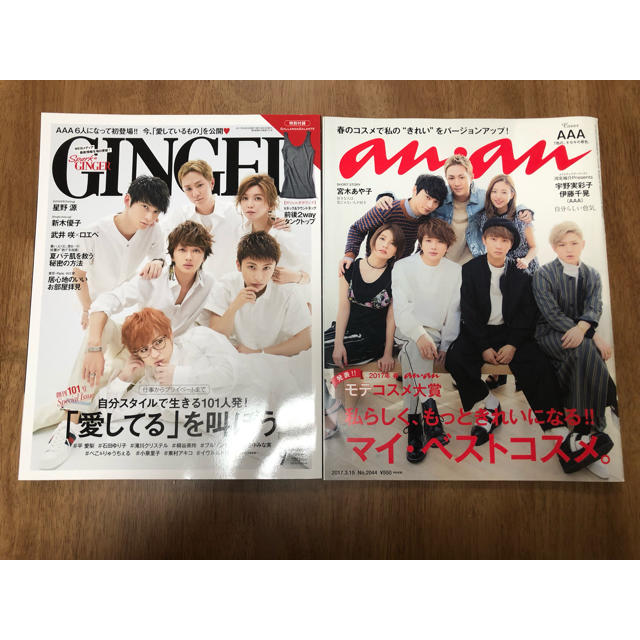 AAA(トリプルエー)の AAA表紙 GINGER anan エンタメ/ホビーの雑誌(アート/エンタメ/ホビー)の商品写真