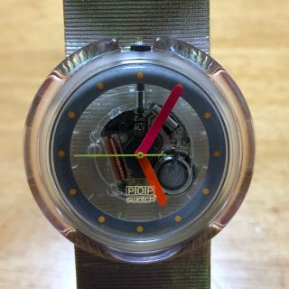 スウォッチ(swatch)のswatch POP スケルトンバンドはキラキラ オールドスウォッチ電池入り(腕時計)