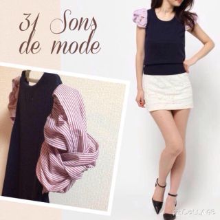 トランテアンソンドゥモード(31 Sons de mode)の31 Sons de modeパフ袖(カットソー(半袖/袖なし))