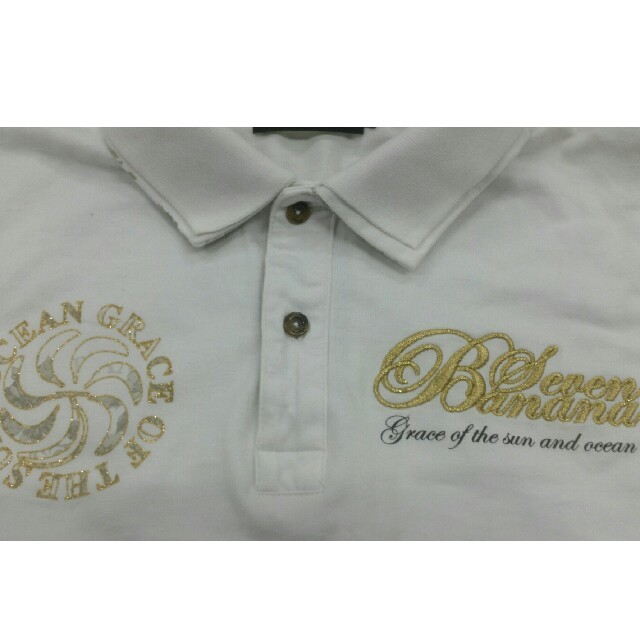 877*7(BANANA SEVEN)(バナナセブン)のWHITE メンズ ポロシャツ  メンズのトップス(ポロシャツ)の商品写真