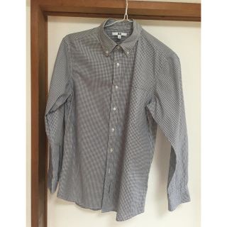 ユニクロ(UNIQLO)のメンズ 長袖シャツ グレー格子(シャツ)