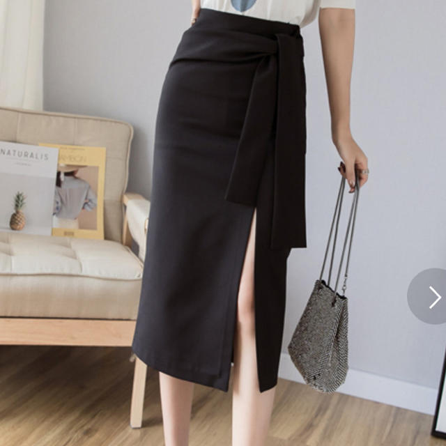 ハイウエスト リボンスカート♡ レディースのスカート(ひざ丈スカート)の商品写真