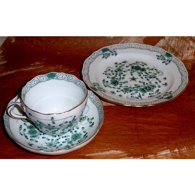 MEISSEN - マイセンインドの華三点セットグリーン未使用新 カップ MEISSEN - マイセンインドの華三点セットグリーン未使用新 カップ