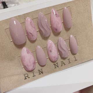 smoky marble pink nail コスメ/美容のネイル(つけ爪/ネイルチップ)の商品写真