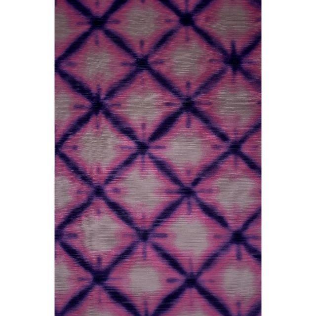 新品 浴衣反物 絽　綿絽地 雪花絞り調柄 　白ピンク紫 日本製　教材用 1