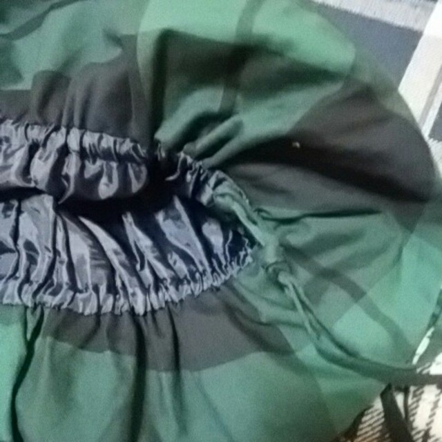Yorkland(ヨークランド)のYORK　ヨークランドチェック柄フレアースカート9号ブラッコーチグリーンネイビー レディースのスカート(ひざ丈スカート)の商品写真