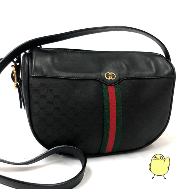 最新情報 Gucci - 黒 グッチ オールドグッチ シェリーライン
