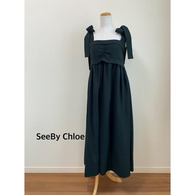 未使用】シーバイクロエ See by Chloe バックリボンワンピース-