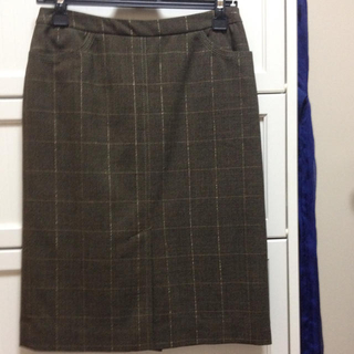 BCBG♡茶色×金ラメチェックスカート(ひざ丈スカート)