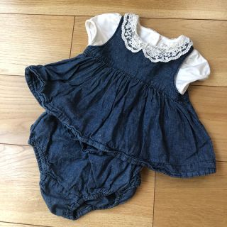 ベビーギャップ(babyGAP)のbaby Gap❤︎デニム セットアップ ワンピース ロンパース(ワンピース)