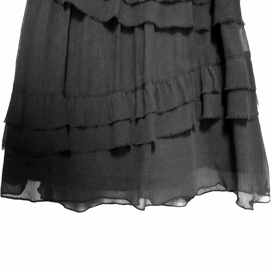 PRIVATE LABEL(プライベートレーベル)のプライベートレーベル/レイヤード フレア フリル シフォン スカート 夏 黒 S レディースのスカート(ミニスカート)の商品写真