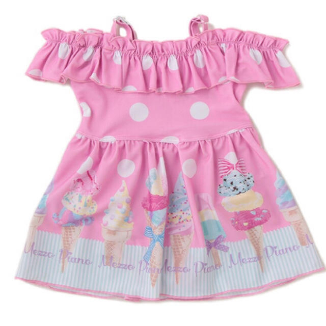 mezzo piano(メゾピアノ)の新品  メゾピアノ 今期水着 アイスプリント キッズ/ベビー/マタニティのキッズ服女の子用(90cm~)(水着)の商品写真