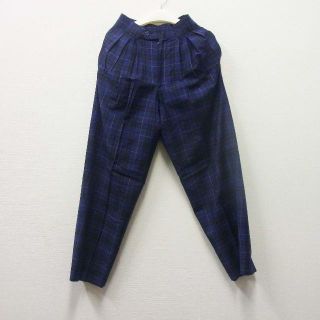 ジャンニヴェルサーチ(Gianni Versace)のヴェルサーチ ズボン/スラックス(Sサイズ/44)ネイビー/チェック柄(スラックス)