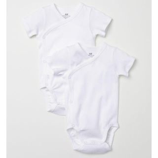 エイチアンドエム(H&M)のH&M 半袖ボディスーツ2枚セット(肌着/下着)