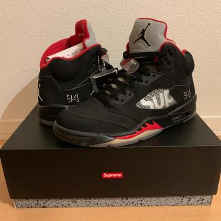 ナイキ(NIKE)の希少 NIKE SUPREME AIR JORDAN 5 BLACK(スニーカー)