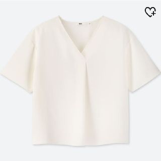 ユニクロ(UNIQLO)のドレープVネックブラウス(シャツ/ブラウス(半袖/袖なし))