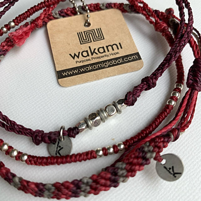 wakami(ワカミ)のwakami☆  3本セットアンクレット 《Wine Red》 メンズのアクセサリー(アンクレット)の商品写真