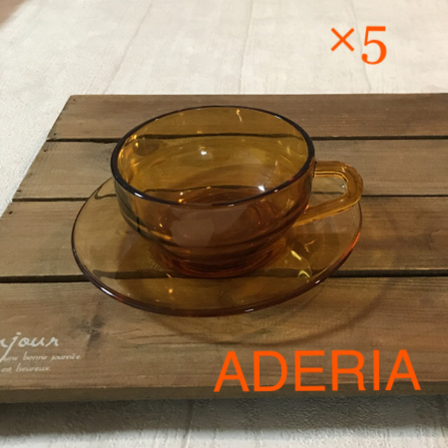 ☆昭和レトロ 石塚硝子 ADERIA ADELEX 紅茶セット インテリア/住まい/日用品のキッチン/食器(食器)の商品写真