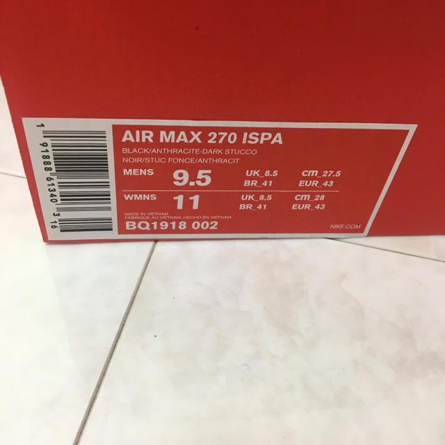 最終値下げ！！Nike エアマックス270 ISPA ブラック  27.5 3