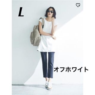 ユニクロ(UNIQLO)の新品＊ユニクロ  ドレープフレンチスリーブチュニック  L  オフホワイト(チュニック)