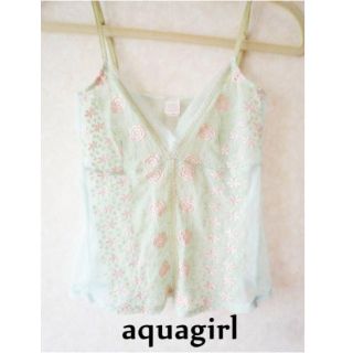 アクアガール(aquagirl)のaquagirl♡シースルー刺繍キャミ(キャミソール)