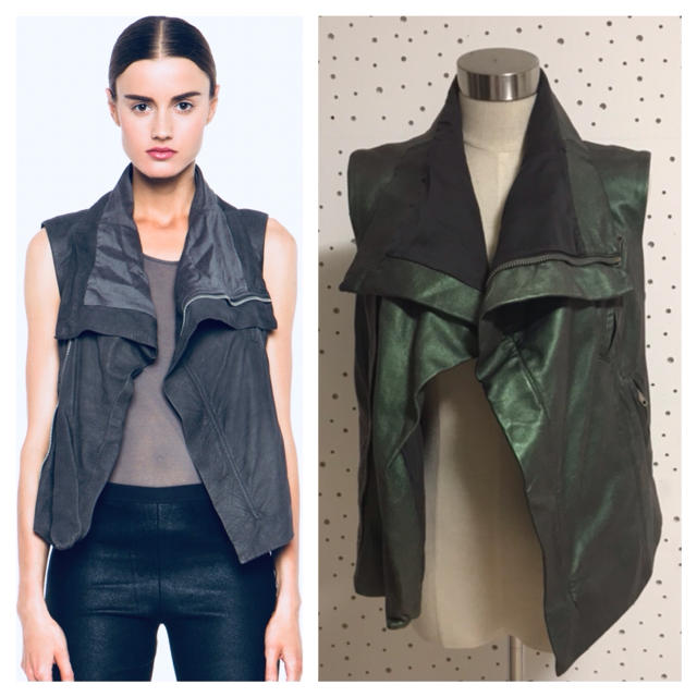 本物 Rick Owens リックオウエンス レザー ベスト 42 | wellsprings.uk.net