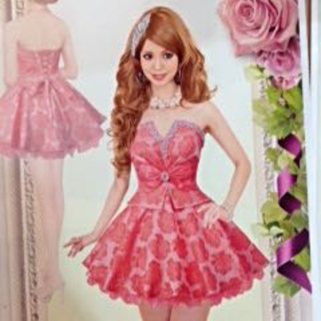 薔薇フレア キャバドレス レディースのフォーマル/ドレス(ミニドレス)の商品写真